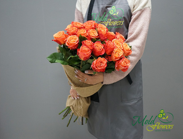 25 Orange Roses Ecuador, 40-50 cm photo